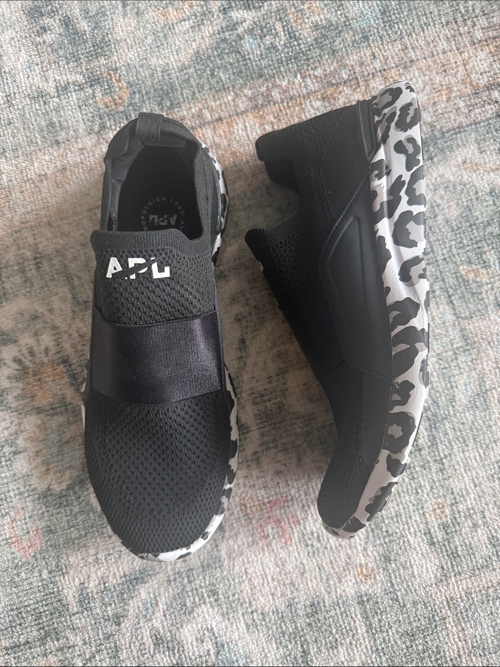 APL Black Slip-On Sneakers with Grey Camo Sole